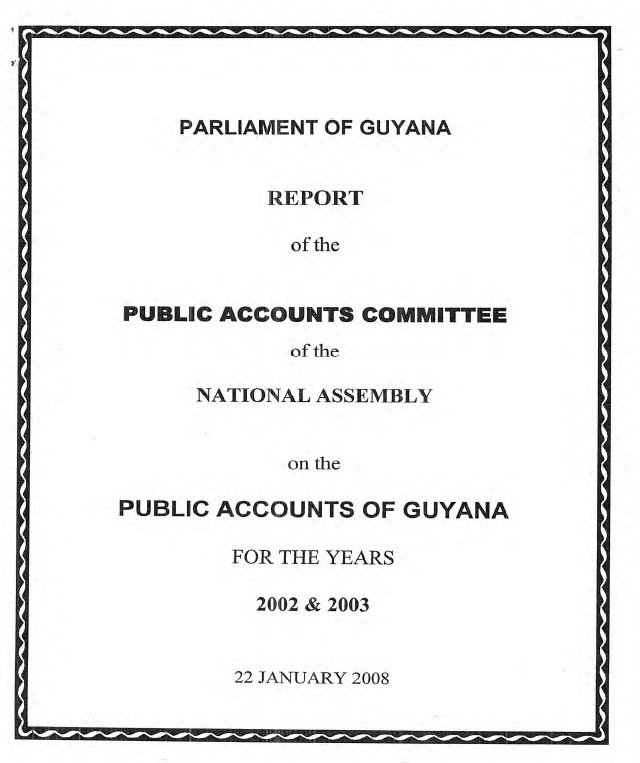 Public Accounts Committe Report 2002 & 2003